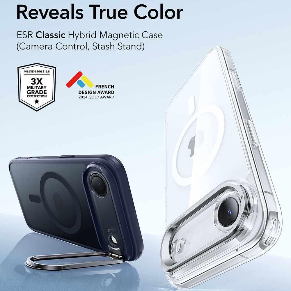 ESR - Classic Hybrid HaloLock Kickstand - iPhone 17 Air - Frosted Blue