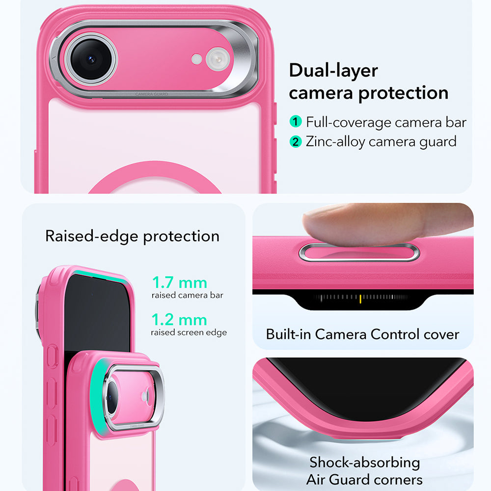 ESR - Classic Hybrid HaloLock Kickstand - iPhone 17 Air - Frosted Pink