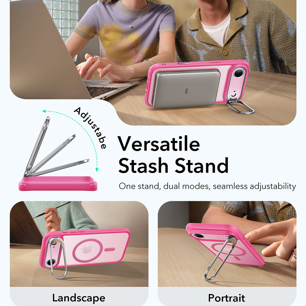 ESR - Classic Hybrid HaloLock Kickstand - iPhone 17 Air - Frosted Pink