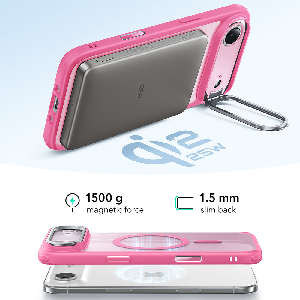 ESR - Classic Hybrid HaloLock Kickstand - iPhone 17 Air - Frosted Pink
