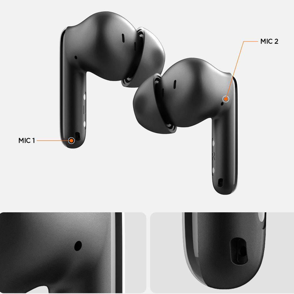 Casti Wireless Spigen SA2400 (ASD07886), Bluetooth 5.3, ANC, Negru