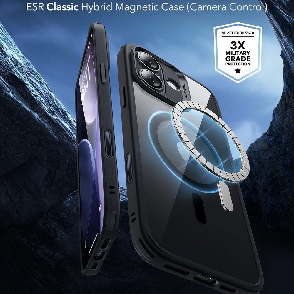 ESR - Classic Hybrid HaloLock - iPhone 17 - Clear Black