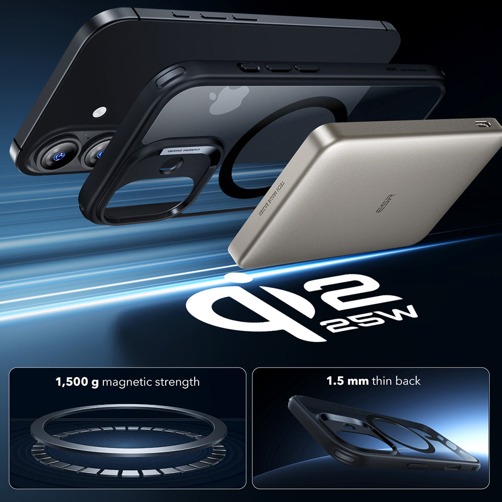 ESR - Classic Hybrid HaloLock - iPhone 17 - Clear Black