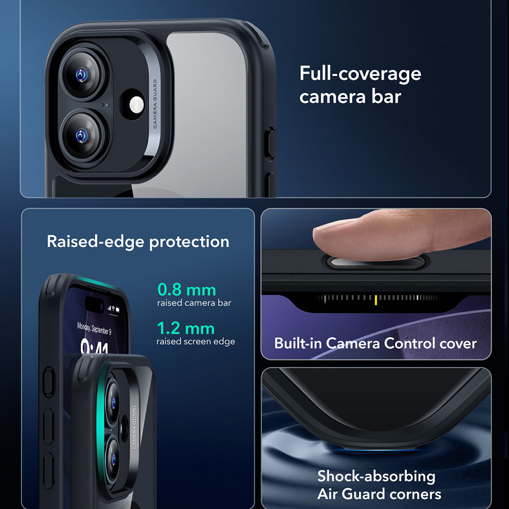 ESR - Classic Hybrid HaloLock - iPhone 17 - Clear Black