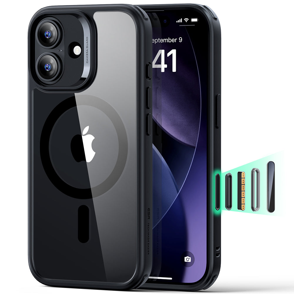 ESR - Classic Hybrid HaloLock - iPhone 17 - Clear Black