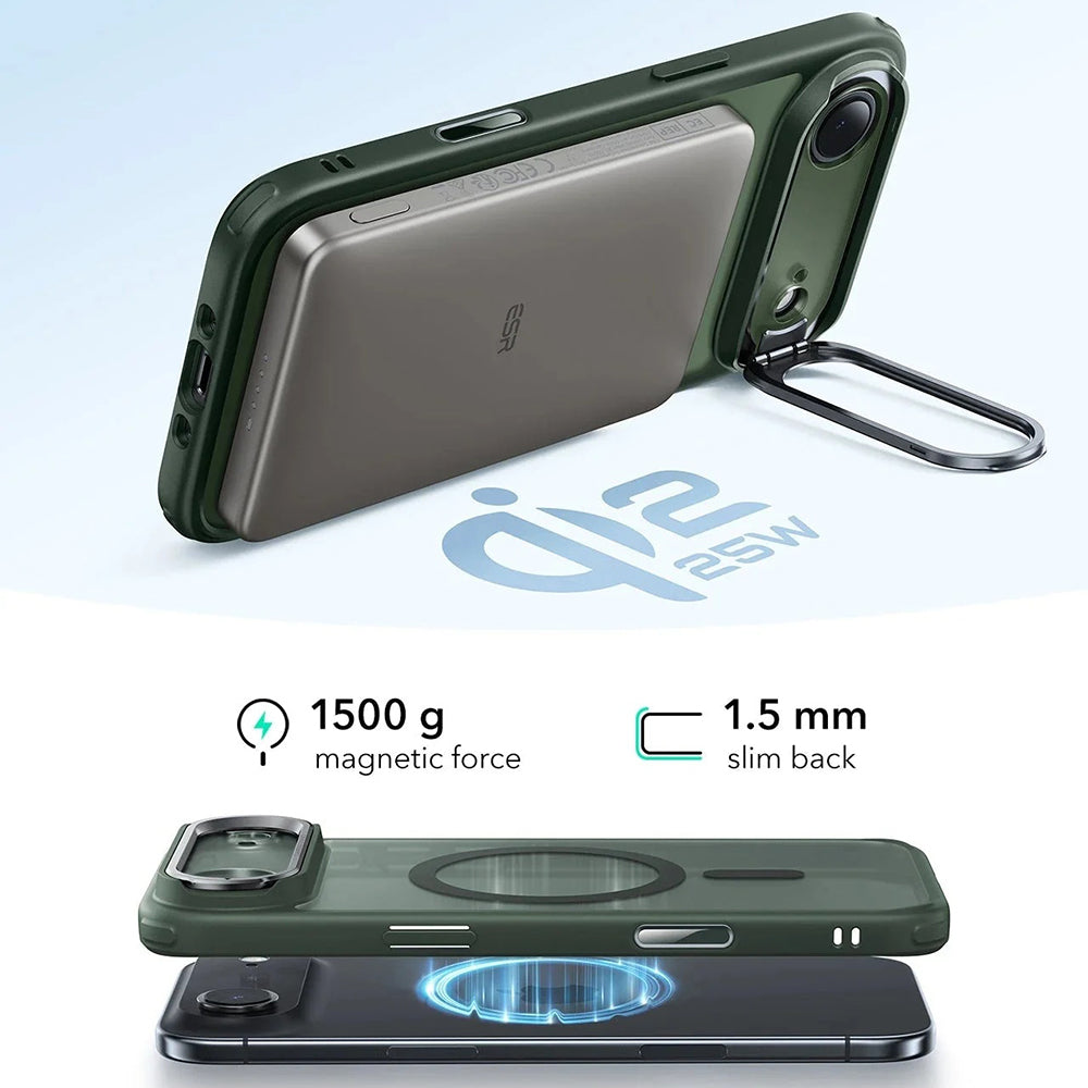 ESR - Classic Hybrid HaloLock Kickstand - iPhone 17 Air - Frosted Green