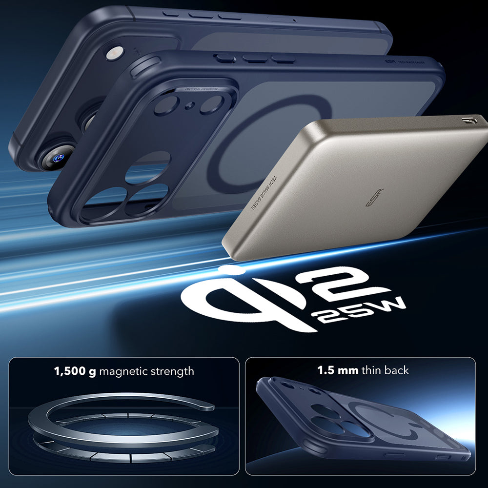 ESR - Classic Hybrid HaloLock - iPhone 17 Pro Max - Frosted Blue