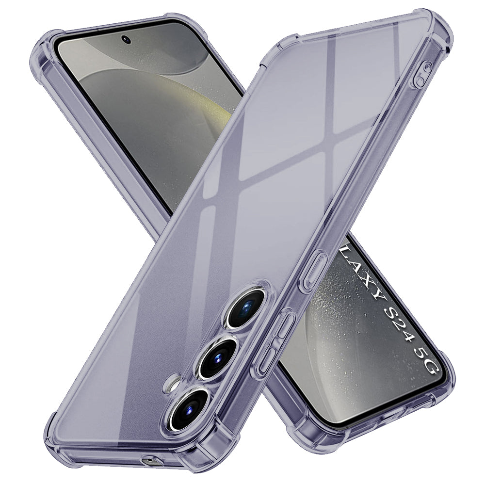 Techsuit - Shockproof Clear Silicone - Samsung Galaxy S24 - Smoke Black