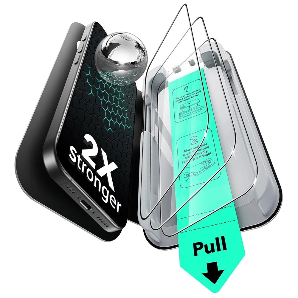 ESR - Tempered Glass UltraFit (3 pack) - iPhone 17 / iPhone 16 Pro - Black