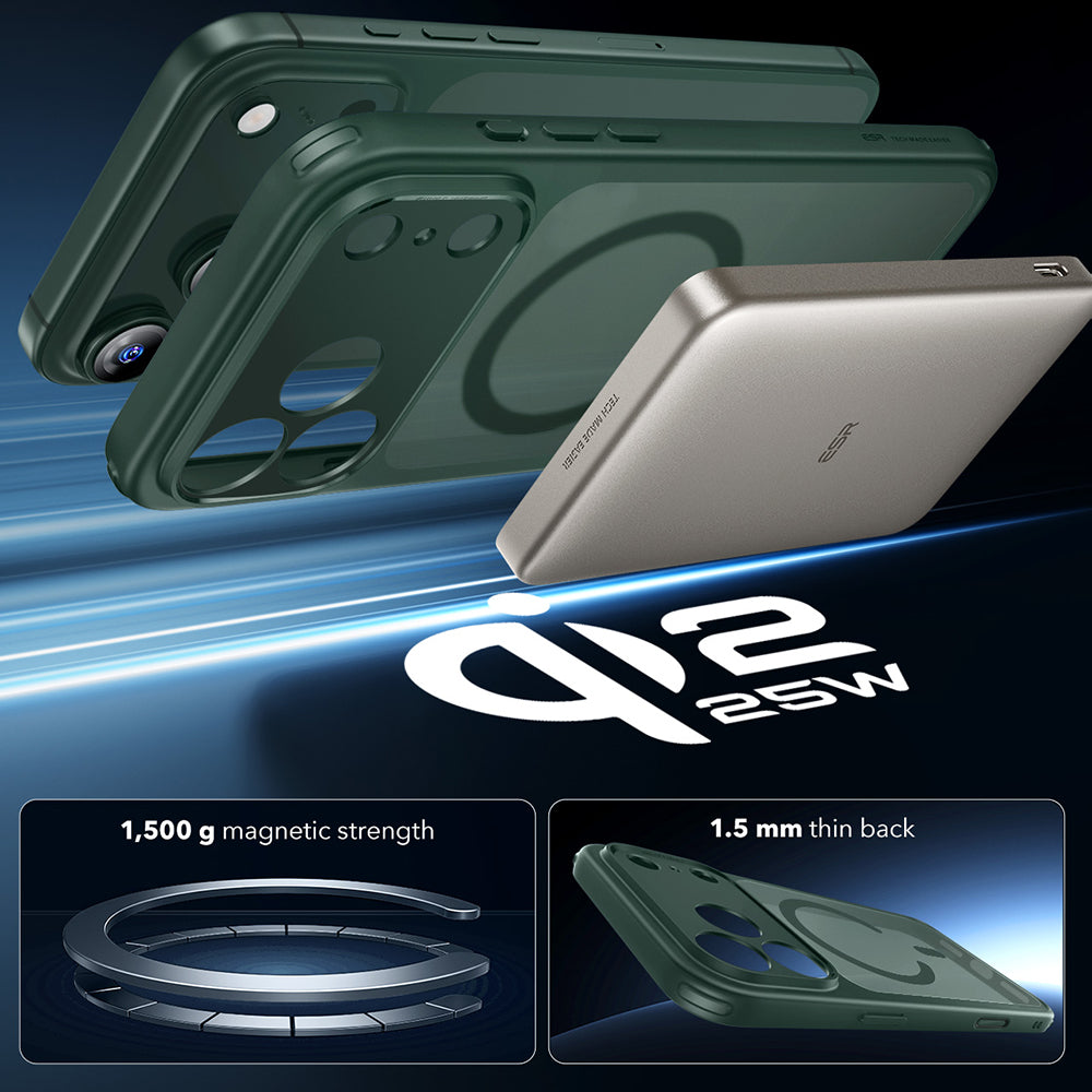 ESR - Classic Hybrid HaloLock - iPhone 17 Pro - Frosted Green
