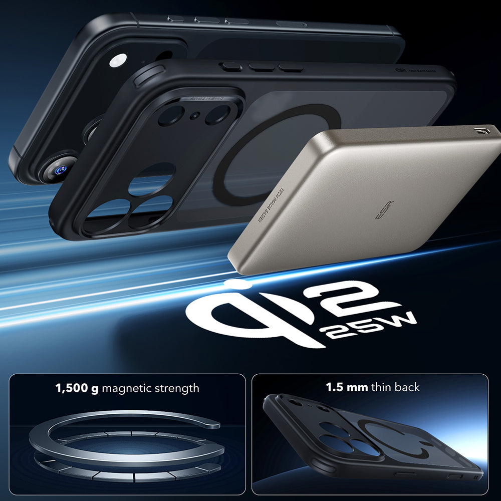 ESR - Classic Hybrid HaloLock - iPhone 17 Pro Max - Frosted Black