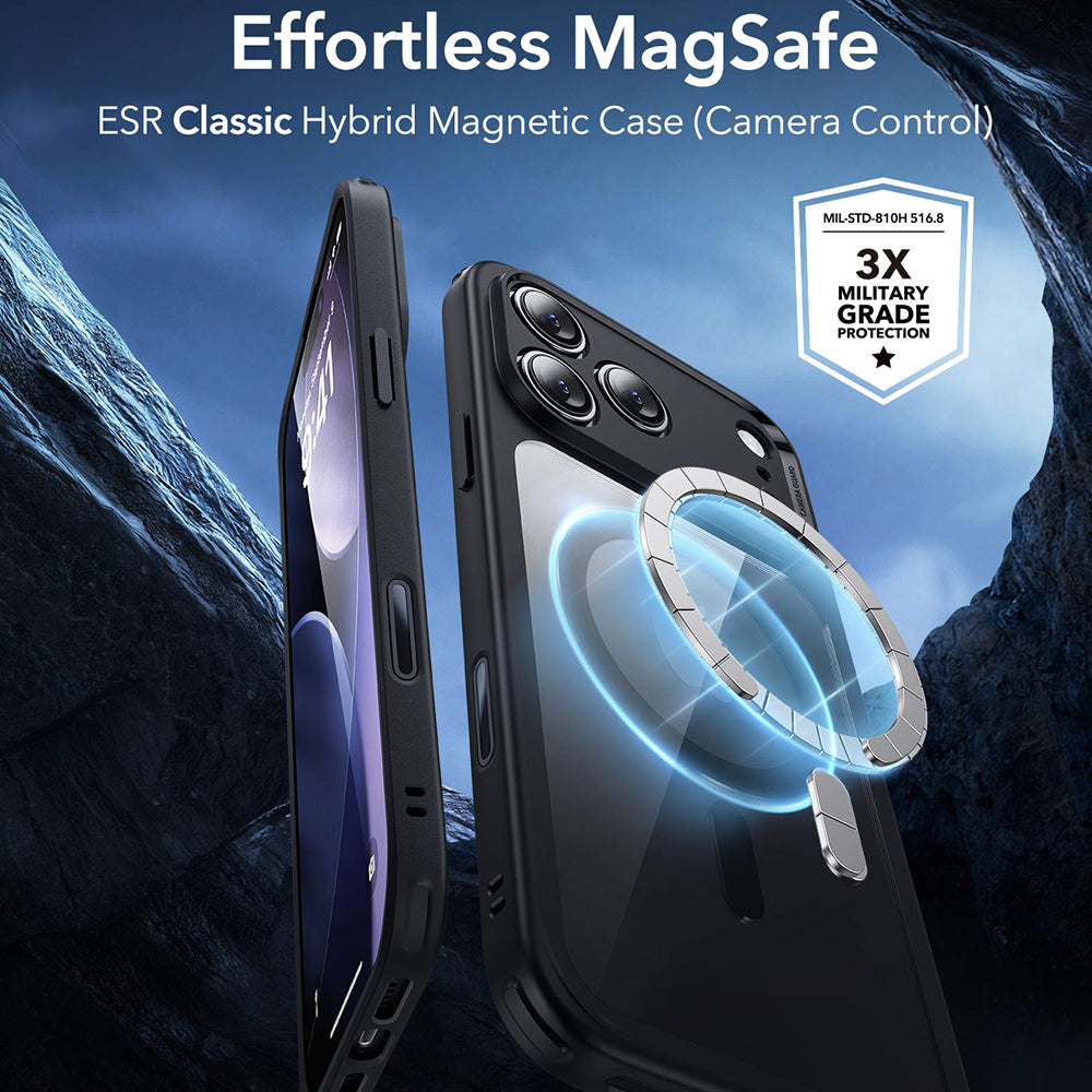 ESR - Classic Hybrid HaloLock - iPhone 17 Pro - Clear Black
