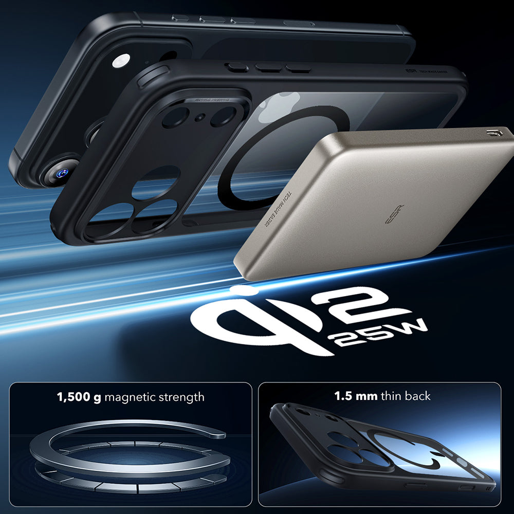 ESR - Classic Hybrid HaloLock - iPhone 17 Pro Max - Clear Black