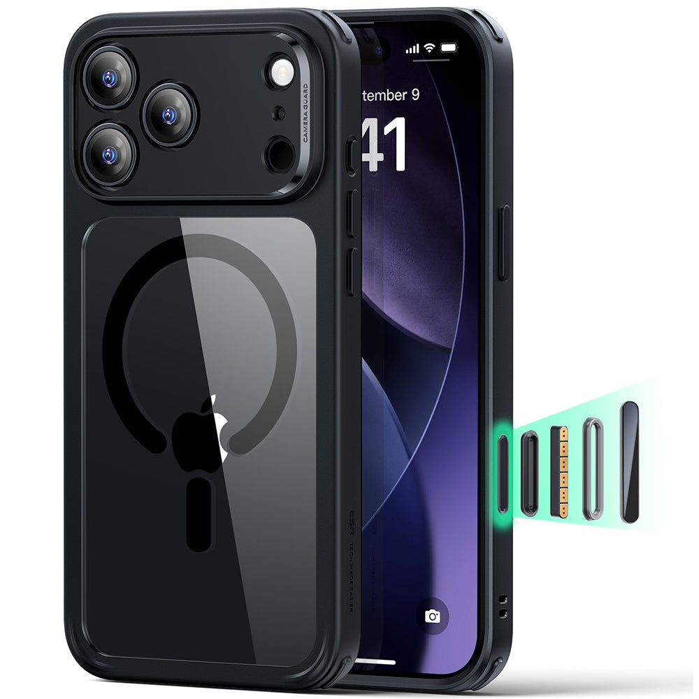ESR - Classic Hybrid HaloLock - iPhone 17 Pro Max - Clear Black
