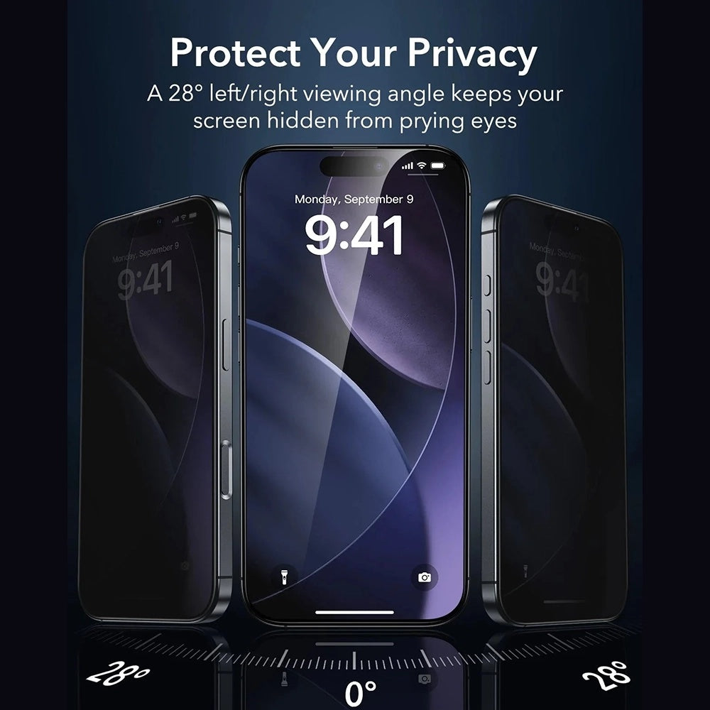 ESR - Privacy Armorite Screen Protector UltraFit (3 pack) - iPhone 17 Air - Black