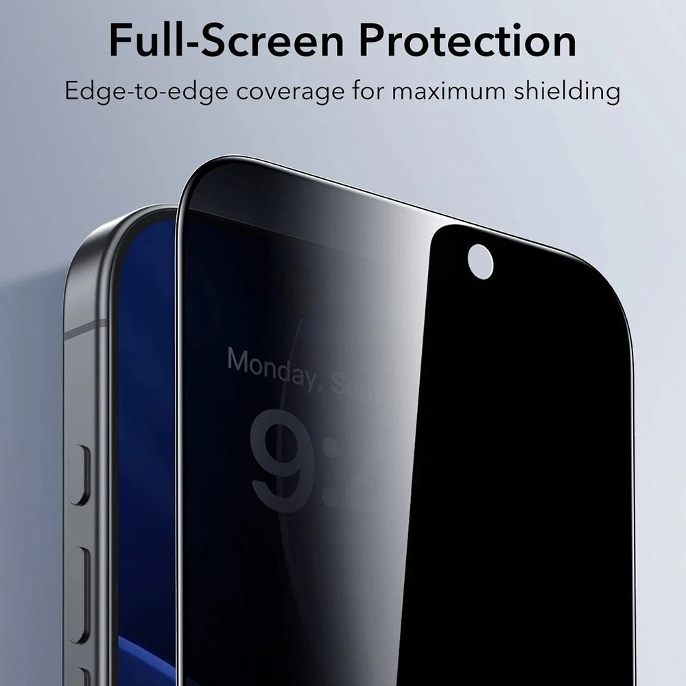 ESR - Privacy Tempered Glass UltraFit (3 pack) - iPhone 17 / iPhone 16 Pro - Black