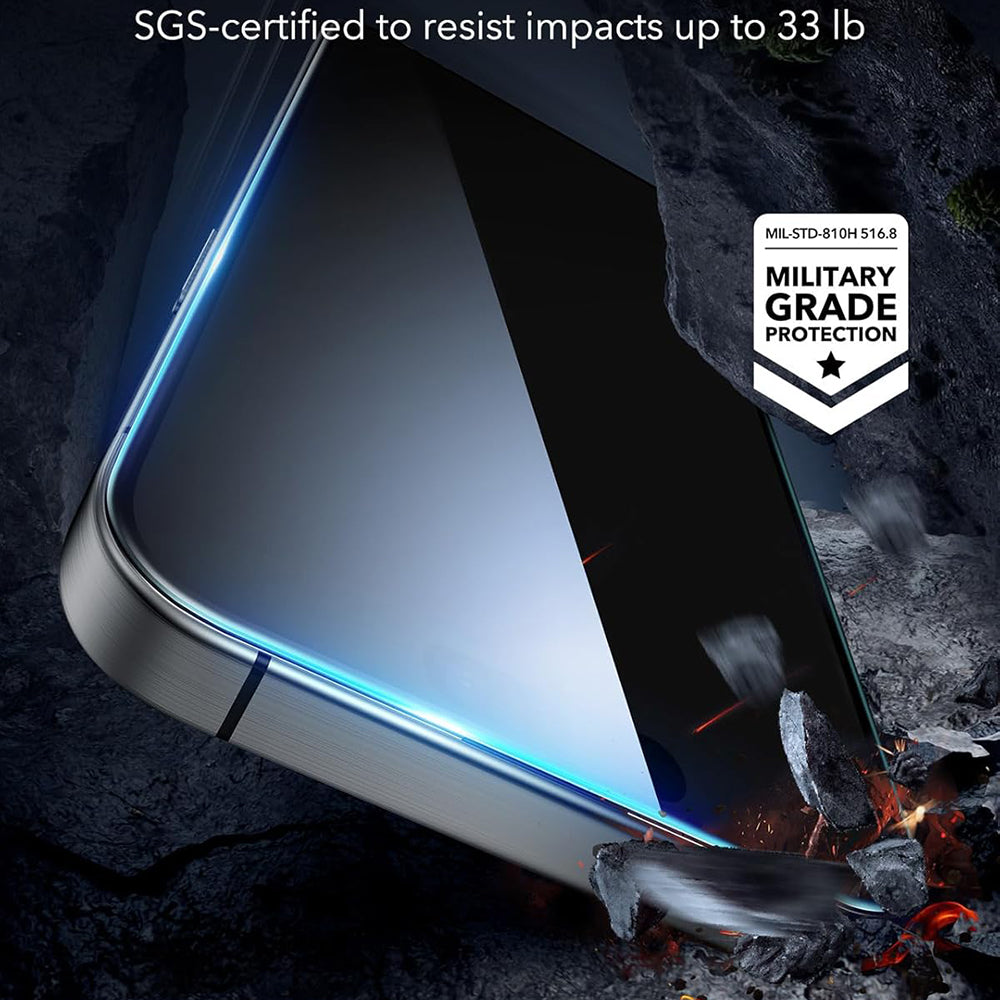 ESR - Privacy Tempered Glass (3 pack) - iPhone 17 / iPhone 16 Pro - Black