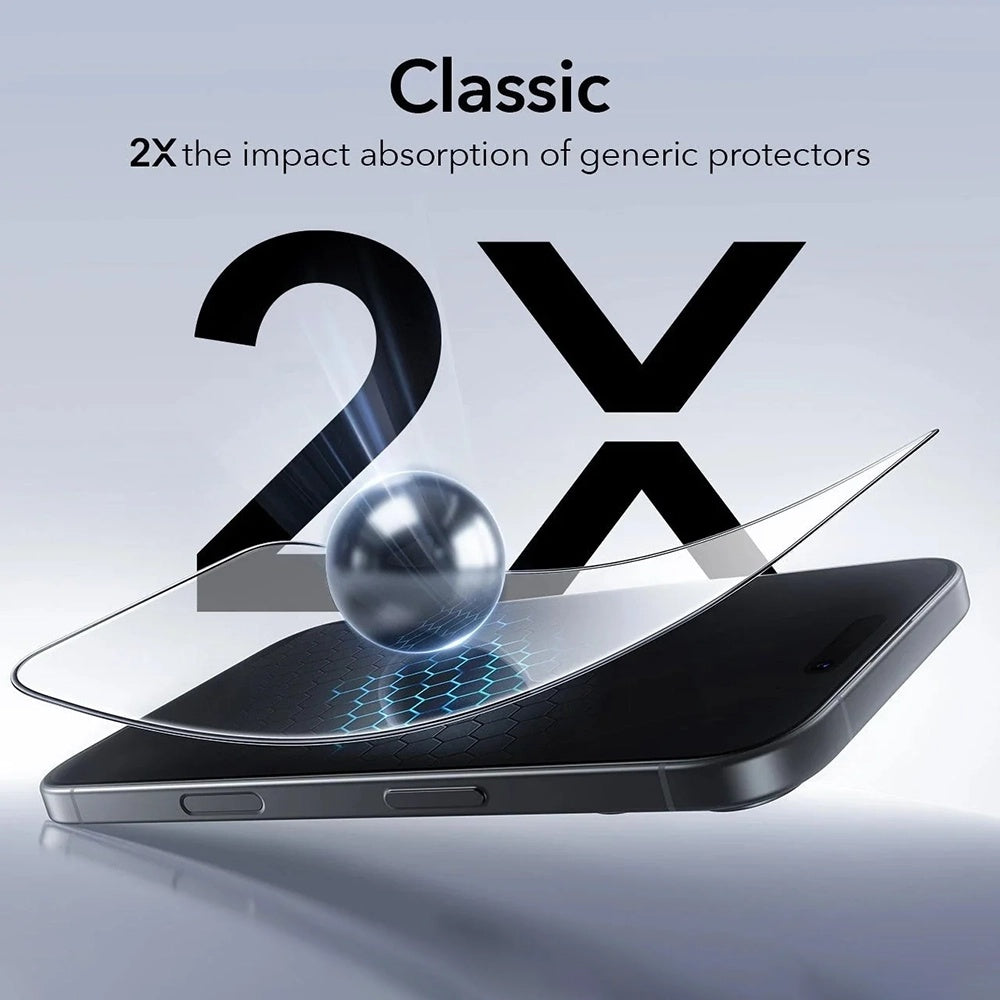 ESR - Tempered Glass UltraFit (3 pack) - iPhone 17 Air - Black