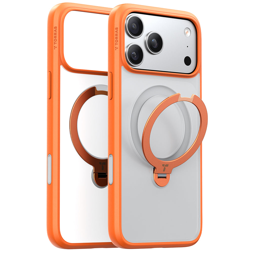 Torras Husa de protectie Torras Ostand Spin MagSafe Series compatibil cu iPhone 17 Pro Max, Portocaliu
