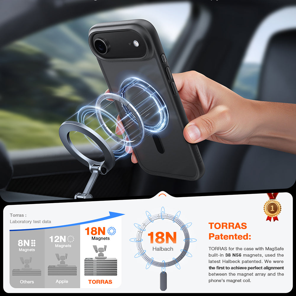 Torras - Guardian Magnetic Series - iPhone 17 Air - Black