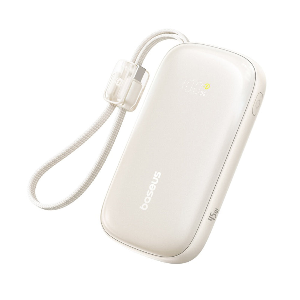 Baseus - Power Bank EnerFill FC21 Qpow 3 Ultra (E0027Q01) - Detachable Cable, 10000mAh, 45W, USB, USB-C - Natural Titani