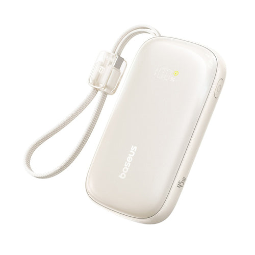 Baseus - Power Bank EnerFill FC21 Qpow 3 Ultra (E0027Q01) - Detachable Cable, 10000mAh, 45W, USB, USB-C - Natural Titani