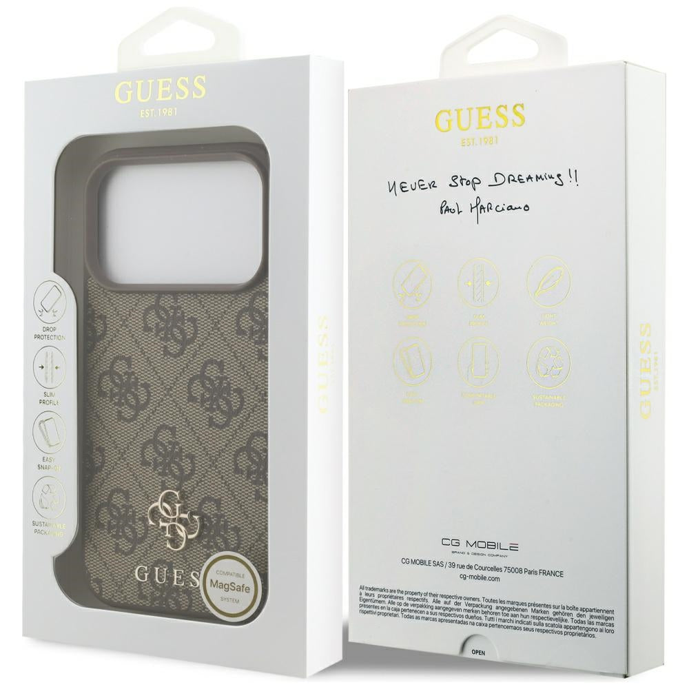 Guess - 4G Small and Classic Logo MagSafe (GUHMP17LP4SM4MW) - iPhone 17 Pro - Brown