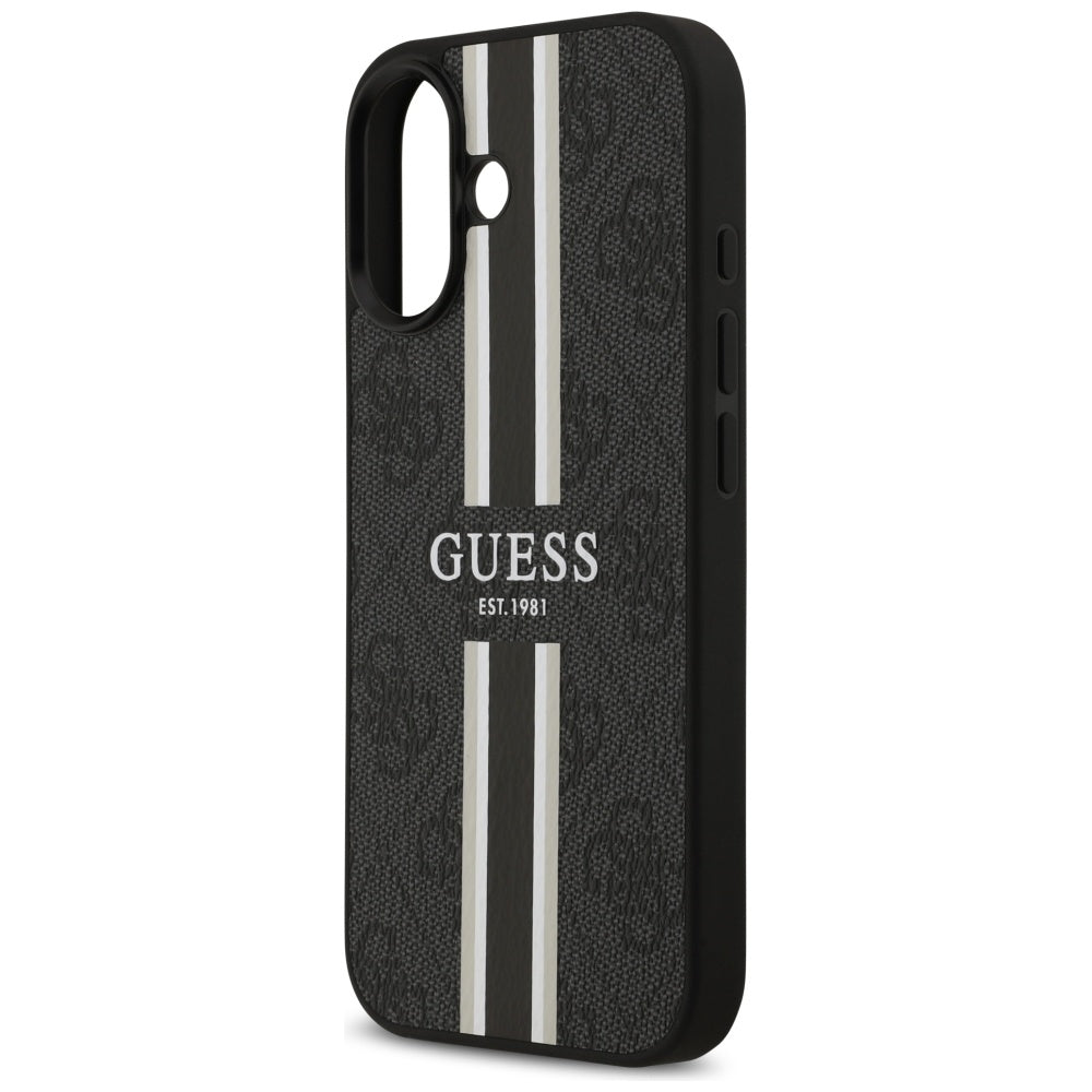 Husa pentru iPhone 17 - Guess Hardcase 4G Printed Stripes MagSafe (GUHMP17SP4RPSK) - Black