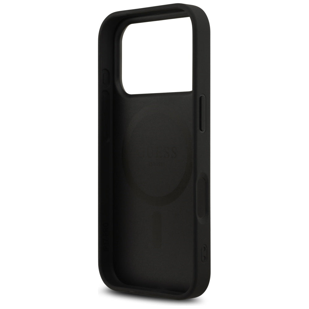 Husa pentru iPhone 17 Pro - Guess Hardcase 4G Printed Stripes MagSafe (GUHMP17LP4RPSK) - Black
