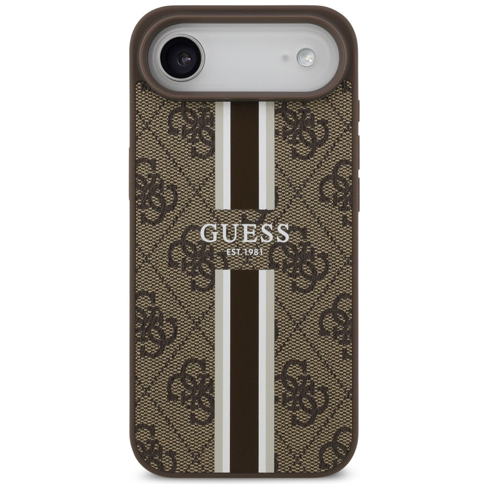 Husa pentru iPhone 17 Air - Guess Hardcase 4G Printed Stripes MagSafe (GUHMP17MP4RPSW) - Brown