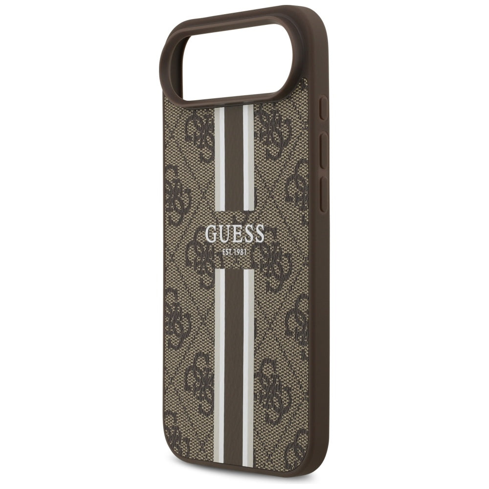 Husa pentru iPhone 17 Air - Guess Hardcase 4G Printed Stripes MagSafe (GUHMP17MP4RPSW) - Brown