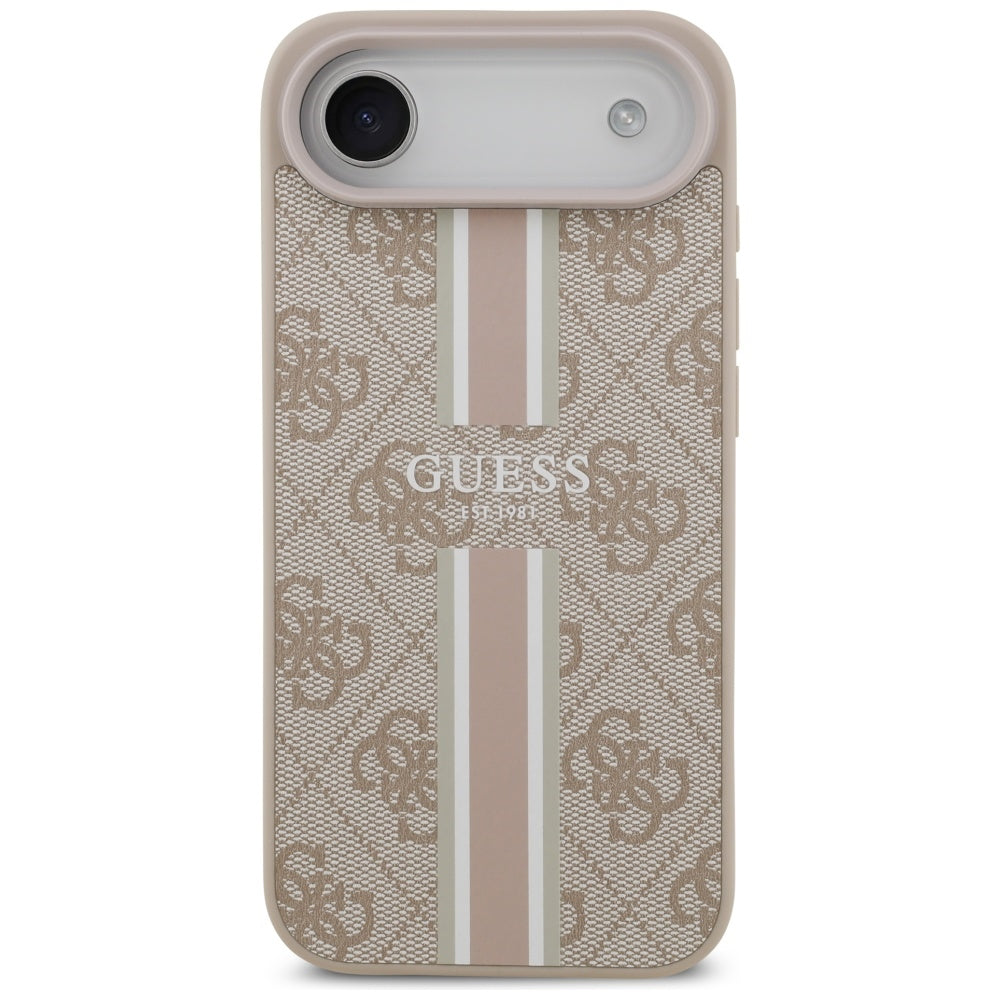 Husa pentru iPhone 17 Air - Guess Hardcase 4G Printed Stripes MagSafe (GUHMP17MP4RPSP) - Pink