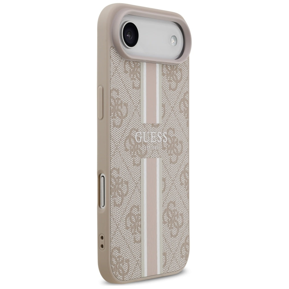 Husa pentru iPhone 17 Air - Guess Hardcase 4G Printed Stripes MagSafe (GUHMP17MP4RPSP) - Pink