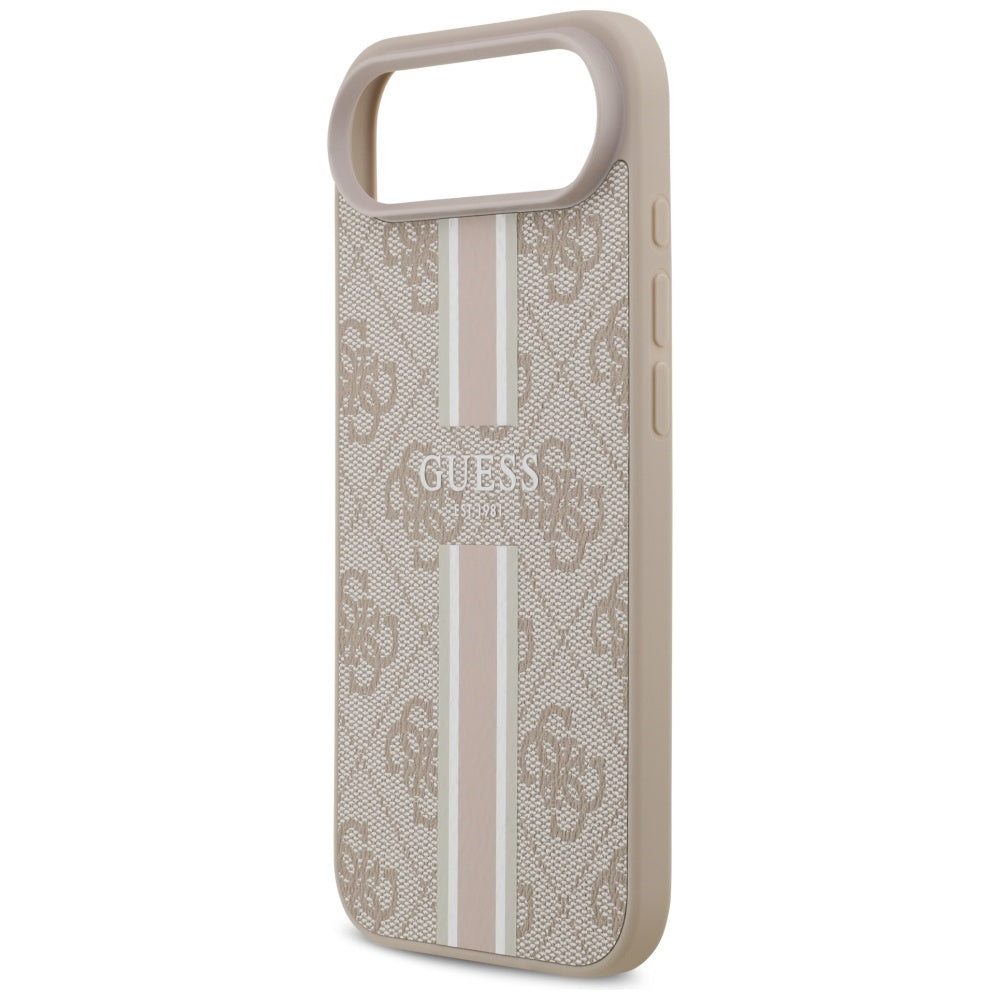 Husa pentru iPhone 17 Air - Guess Hardcase 4G Printed Stripes MagSafe (GUHMP17MP4RPSP) - Pink