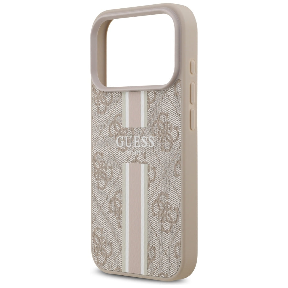 Guess Husa de protectie Guess Hardcase 4G Printed Stripes MagSafe (GUHMP17LP4RPSP) compatibil cu iPhone 17 Pro, Roz – im