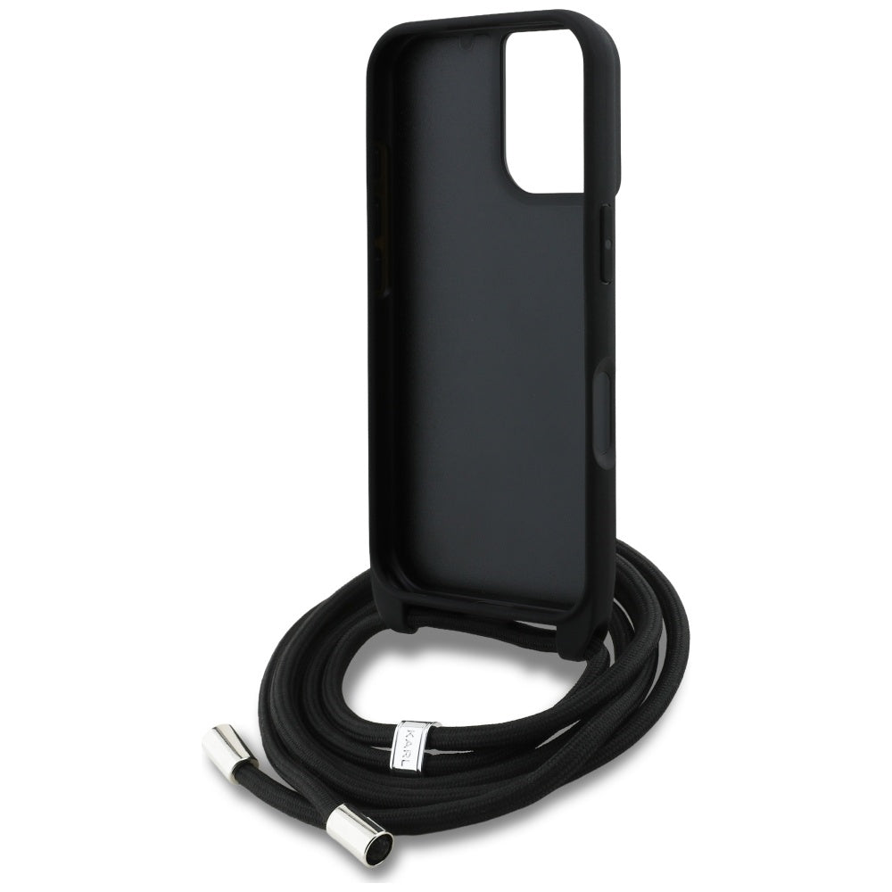 Karl Lagerfeld - Saffiano MagSafe Crossbody (KLHCP16SPGGRMPCK) - iPhone 16 - Black