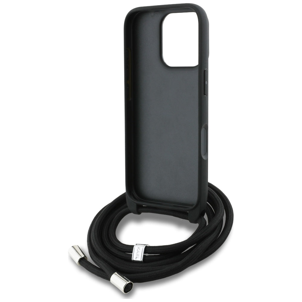 Karl Lagerfeld - Saffiano MagSafe Crossbody (KLHCP16LPGGRMPCK) - iPhone 16 Pro - Black