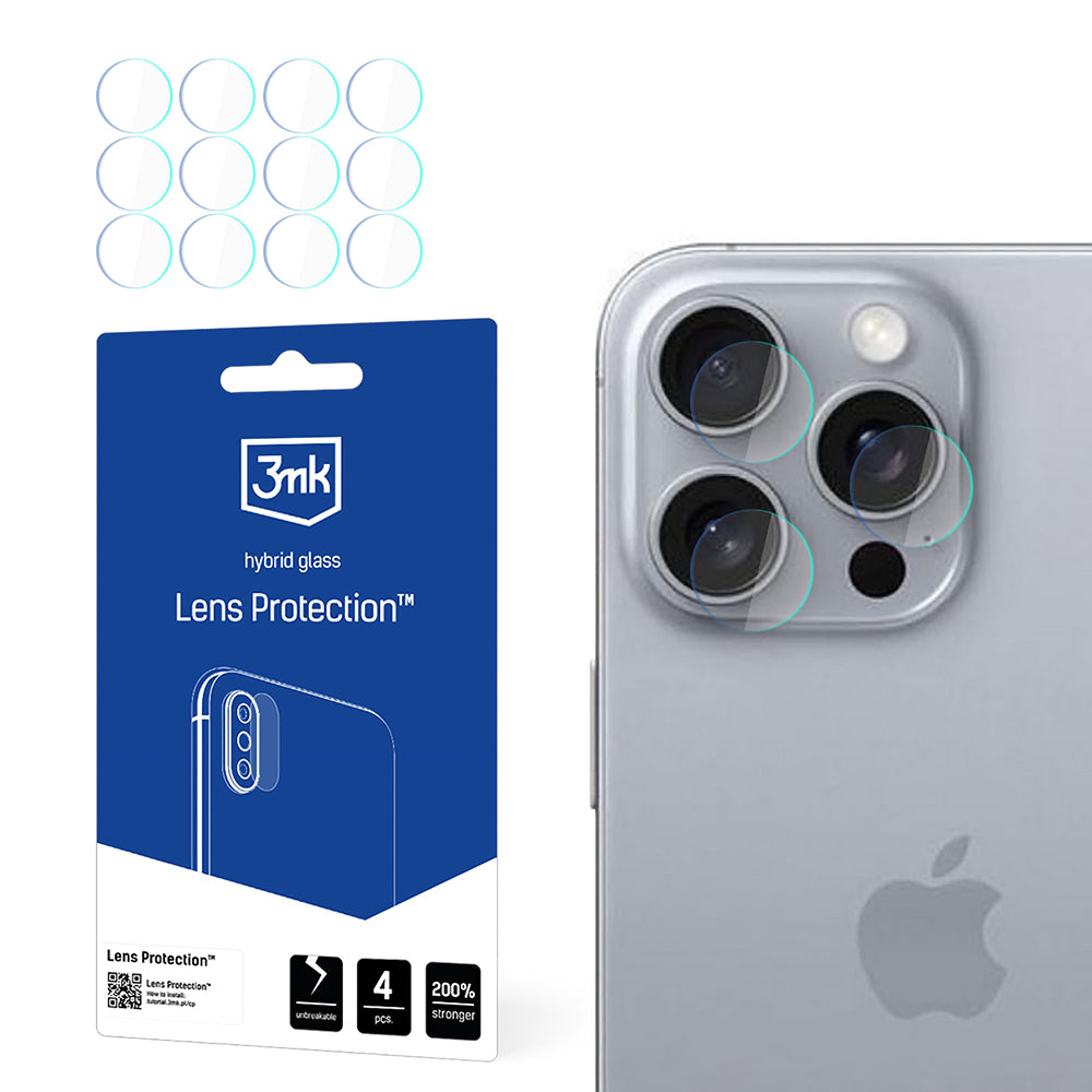 3mk - Lens Protection (4 pack) - iPhone 16 Pro - Clear