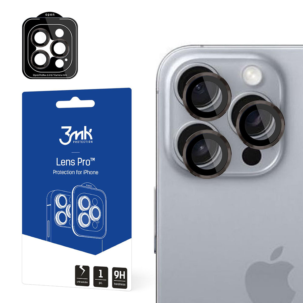 3mk - Lens Protection Pro - iPhone 16 Pro / iPhone 16 Pro Max - Titanium Grey