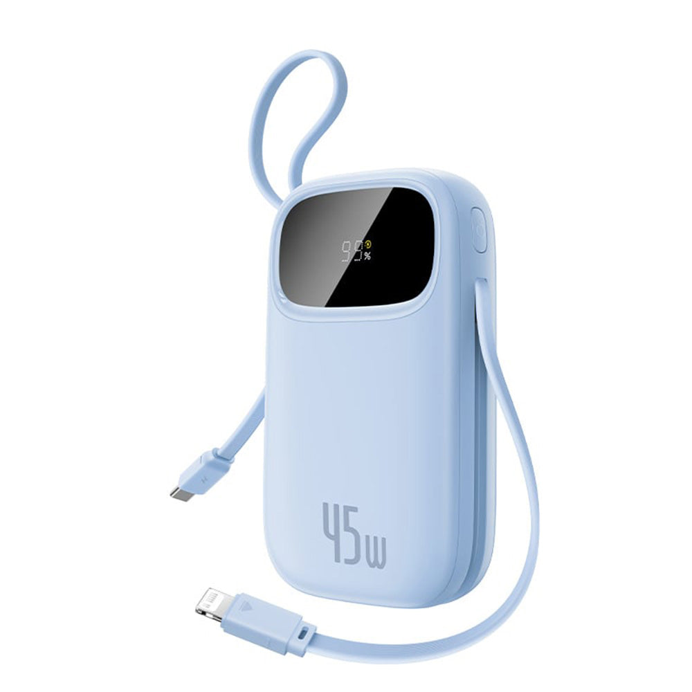 Baseus - Power Bank EnerFill FC31 Qpow 3 (E0028C03) - USB-C/Lightning Cables, 10000mAh, 45W, Digital Display - Galaxy Bl