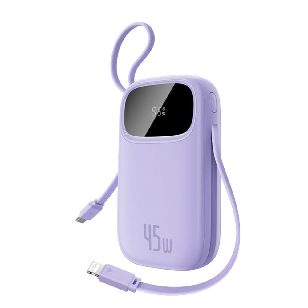 Baseus - Power Bank EnerFill FC31 Qpow 3 (E0028C02) - USB-C/Lightning Cables, 10000mAh, 45W, Digital Display - Nebula Pu