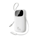 Baseus - Power Bank EnerFill FC31 Qpow 3 (E0028C01) - USB-C/Lightning Cables, 10000mAh, 45W, Digital Display - Moon Whit