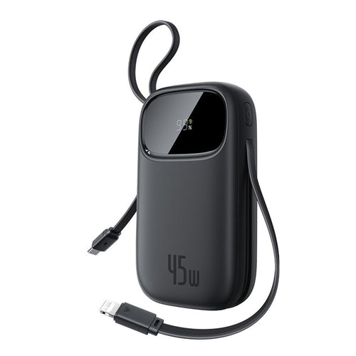 Baseus - Power Bank EnerFill FC31 Qpow 3 (E0028C00) - USB-C/Lightning Cables, 10000mAh, 45W, Digital Display - Cosmic Bl
