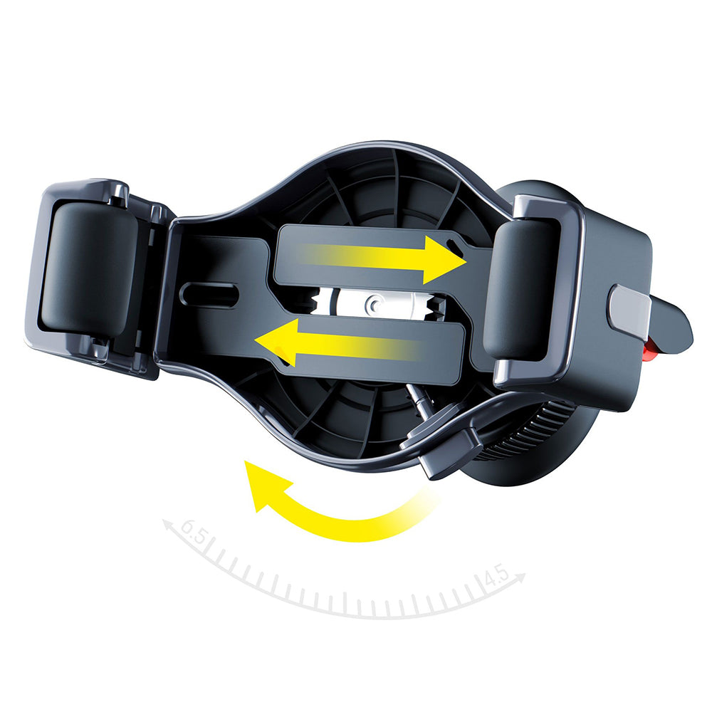 3mk - Car Holder Memo Hug - for Air Vent, One-Handed Operation, Vertical/Horizontal Rotation, 4.5 - 6.5" - Black