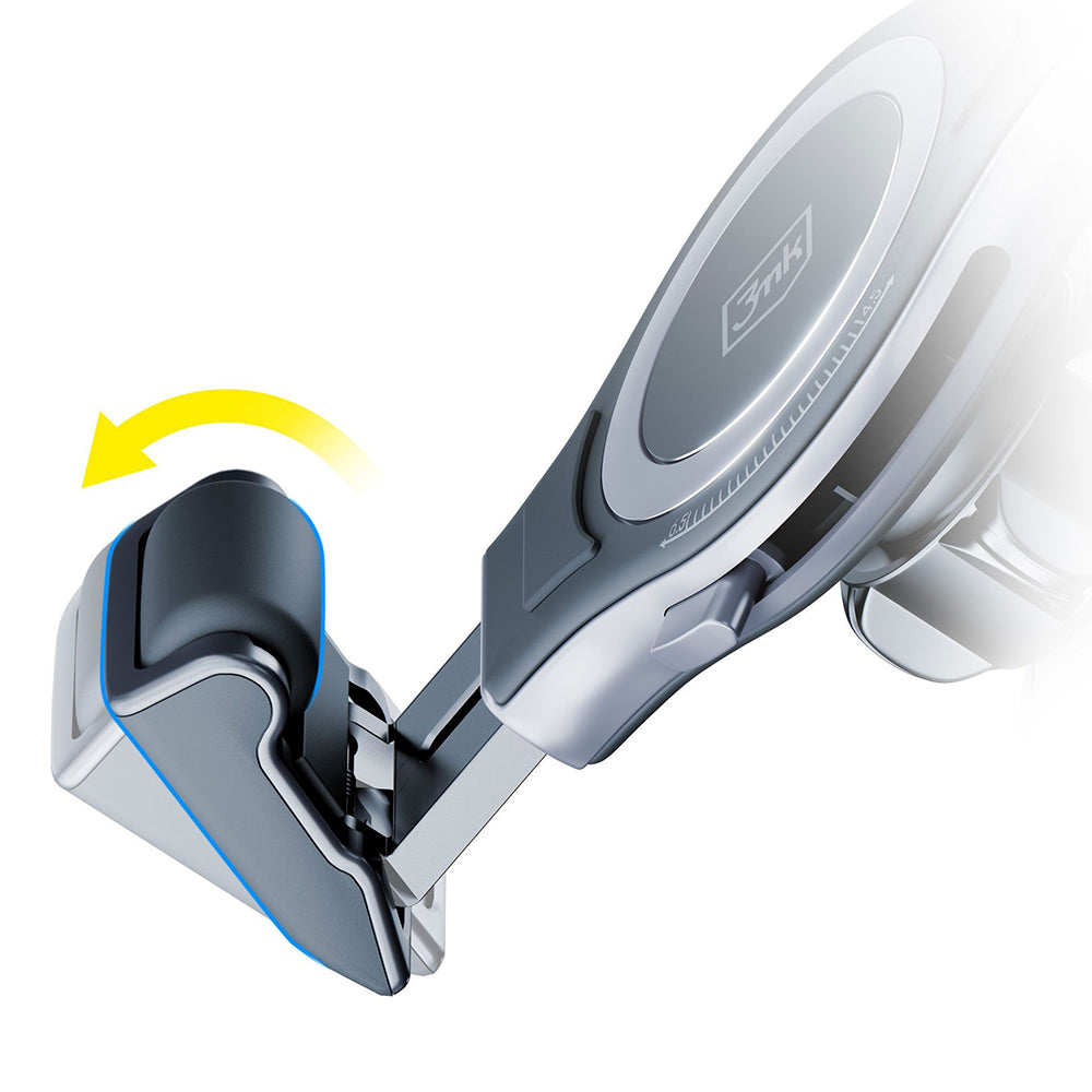 3mk - Car Holder Memo Hug - for Air Vent, One-Handed Operation, Vertical/Horizontal Rotation, 4.5 - 6.5" - Black