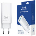3mk - Wall Charger Hyper - 2x Type-C, 1x USB-A, GaN Technology, Quick Charge, 65W - White