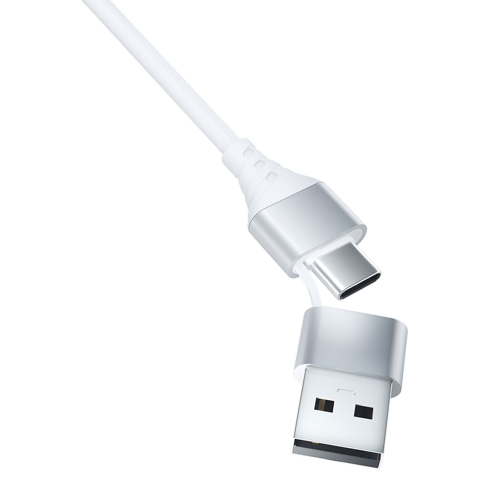 3mk Cablu 3mk 3in1 Hyper, USB-A/C to USB-C/Micro-USB/Lightning, 12W, 3A, 1.5m, Alb – imagine 4