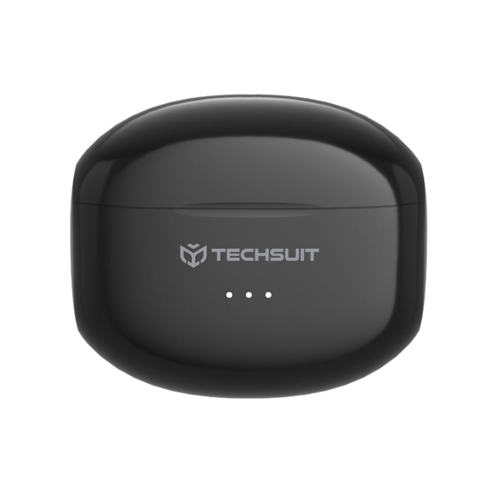 Techsuit - Premium Wireless Earbuds Audira Pro (CW1) - Bluetooth V5.4, 300mAh, Active Noise Cancelling, 4 Mic - Black