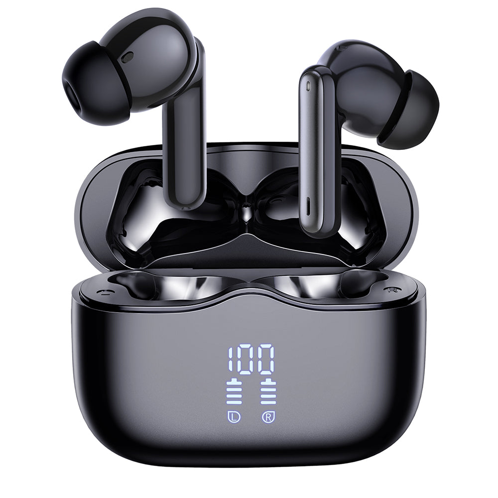 Techsuit - Premium Wireless Earbuds VelarX One (CW2) - Bluetooth V5.4, 300mAh, ANC, ENC, 4 Mic - Black