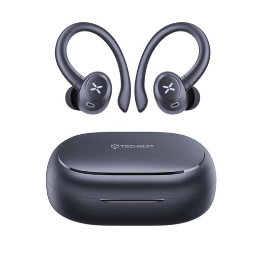 Techsuit - Premium Wireless Earbuds AirTune 100 (CW4) - Bluetooth V5.4, 400mAh, IPX4 - Black